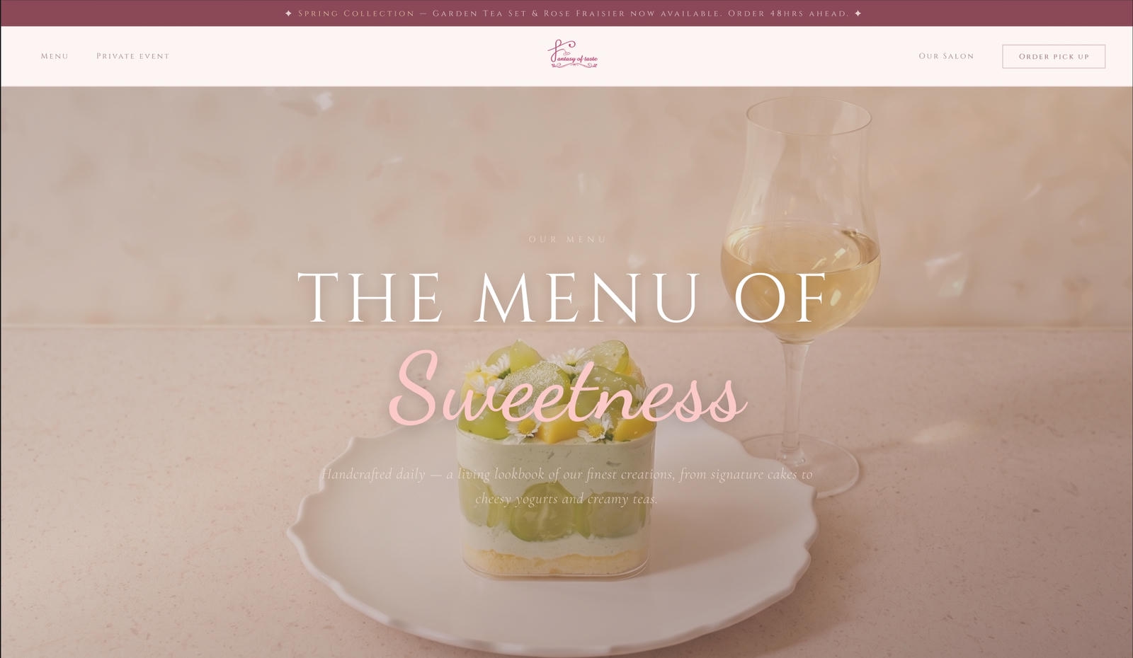 Fantasy of Taste web design